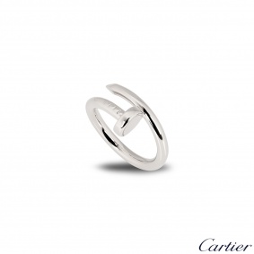 Cartier 18k White Gold Plain Juste Un Clou Ring Size 52 B4099200 Cartier 18k White Gold Plain Juste Un Clou Ring Size 52 B4099200